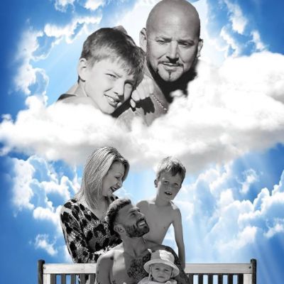 Photo of Jake Quickenden and his family including his wife, Sophie Quickenden, sons and his late father, Paul Quickenden and brother, Oliver Quickenden